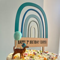 Image 1 of Rainbow Plywood Cake Topper 