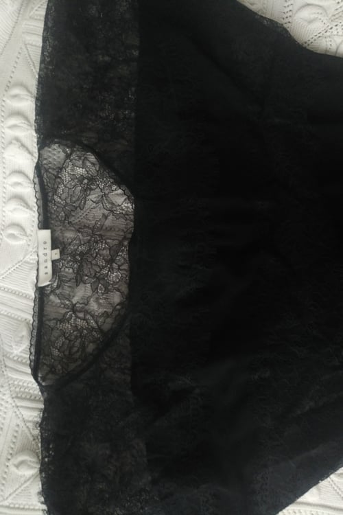 Image of BLACK CHIFFON & LACE DRESS ※ SANDRO - XS / S