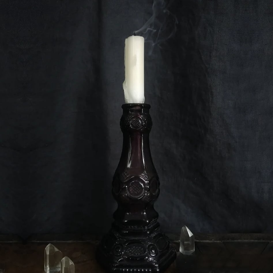 Image of PURPLE PRESSED GLASS ※ vase, candle holder & potion bottle