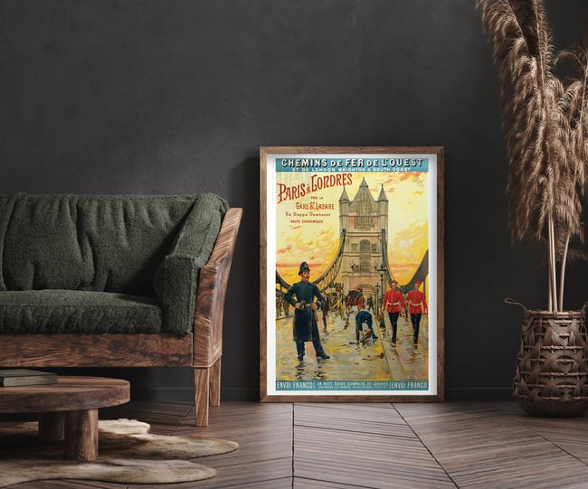 Chemins de fer de l'Ouest - Paris à Londres  | Wall Art Print | Vintage Travel Poster