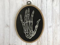 Image 1 of Skeletal Hand Bones 5x7" Embroidery Hoop Black