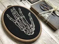 Image 2 of Skeletal Hand Bones 5x7" Embroidery Hoop Black