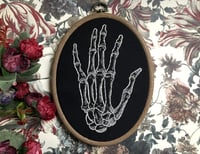Image 4 of Skeletal Hand Bones 5x7" Embroidery Hoop Black