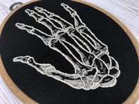 Image 5 of Skeletal Hand Bones 5x7" Embroidery Hoop Black