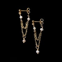 Image 1 of CHAÎNE THIN Earring - U Chain 2 + Pearls