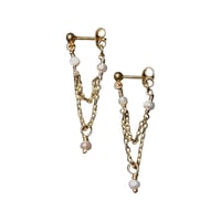 Image 2 of CHAÎNE THIN Earring - U Chain 2 + Pearls