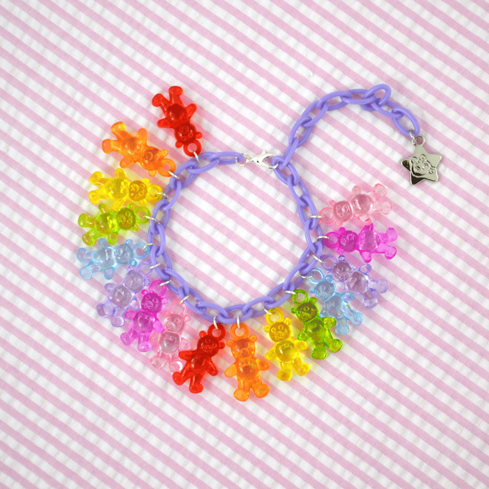 Rainbow Teddy Bear Bracelet