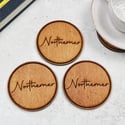 Engraved Typography Coaster Set