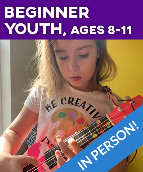 Image of Beginner Youth Ukulele, Ages 8-11 (4 Week Class, In Person)