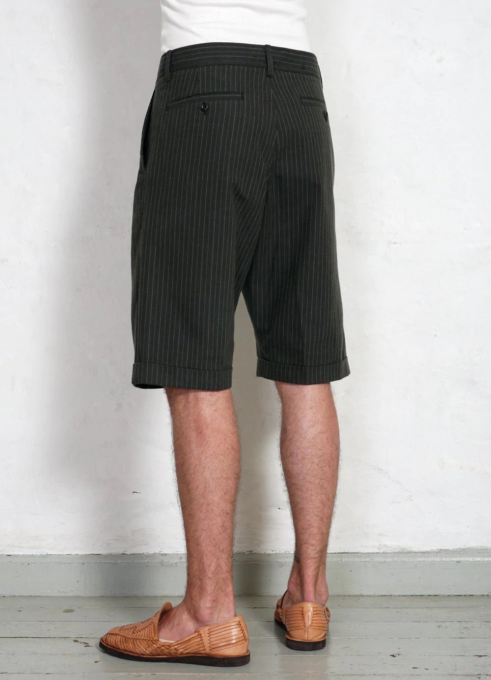 Hansen Garments BIRK | Single Pleated Shorts | khaki pin