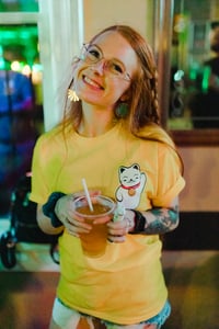 Image 1 of Unlucky Cat Yellow Tee