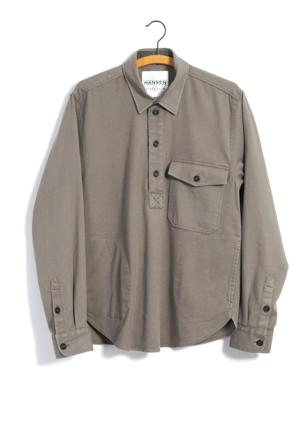 Hansen Garments ROBERT | Casual Pull-on Shirt | light grey