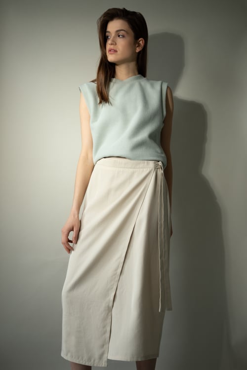 Image of Palette Beige Tencel Skirt