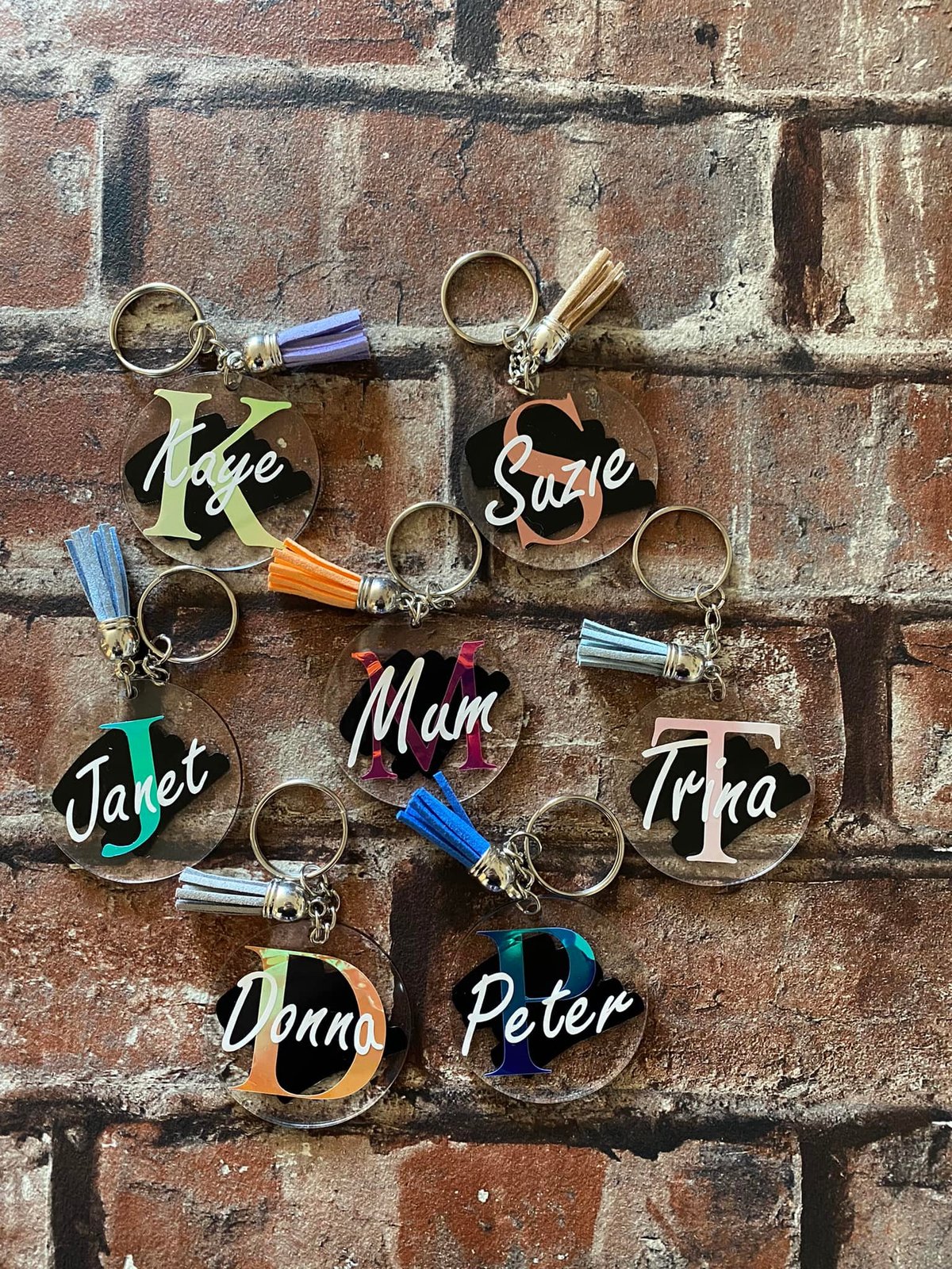 Image of Personalised Keychains | Name and Initial Keychains with Leather Tassel | Initial Keychains