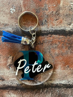 Image of Personalised Keychains | Name and Initial Keychains with Leather Tassel | Initial Keychains