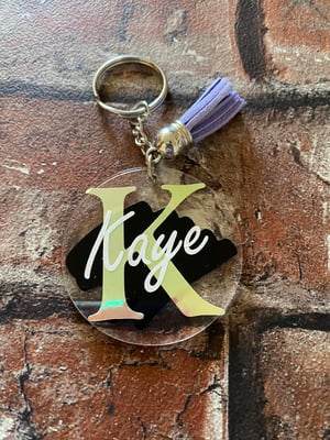 Image of Personalised Keychains | Name and Initial Keychains with Leather Tassel | Initial Keychains