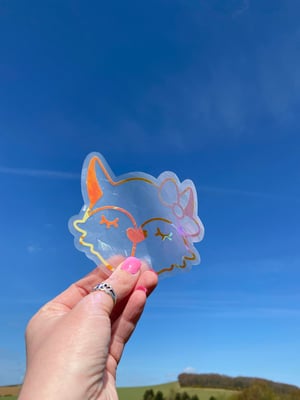 Image of Katie the Fox Suncatcher Sticker | Suncatcher Window Decal | Rainbow Window Suncatcher