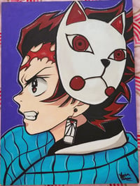 TANJIRO PAINTING DONE ON WOOD!