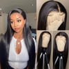 Straight human Hair Wig- T-shaped front lace head gear 