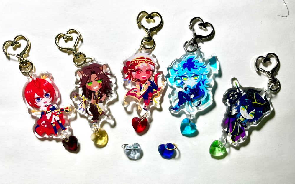 TWISTED WONDERLAND SSR Chenya Crewel Fairy Gala Halloween Heart Jewel  Glitter Epoxy Acrylic Charms Twst 