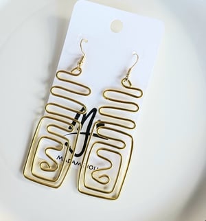 Image of "Divine Timing" Brass Wrapped Earrings