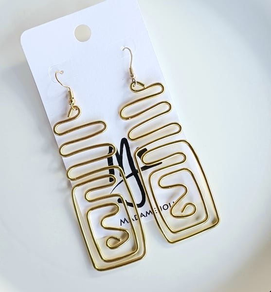 Image of "Divine Timing" Brass Wrapped Earrings