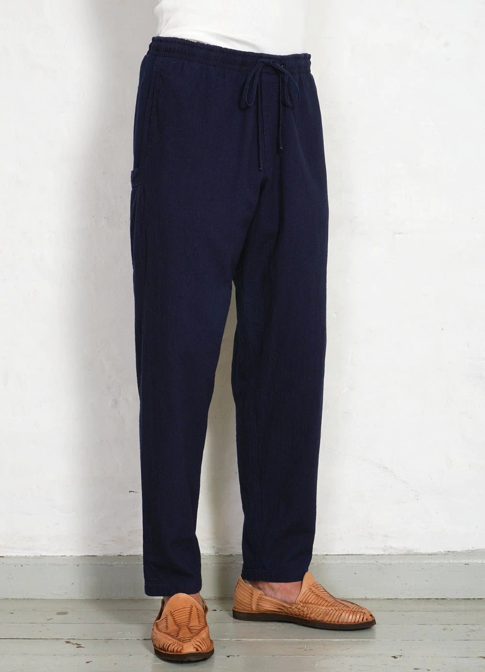 Hansen Garments JACK | Casual Drawstring Pants | waffle indigo