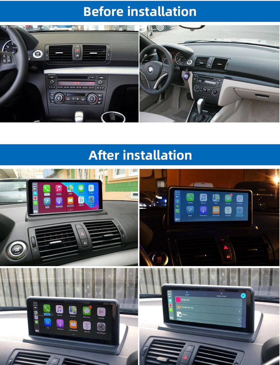 Touch Screen radio Android Auto Carplay BMW 1 Series E81 E82 E87 E88