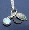 One off enamel tag pendant necklace