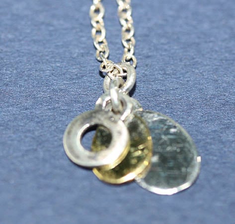 Silver tag pendant necklace