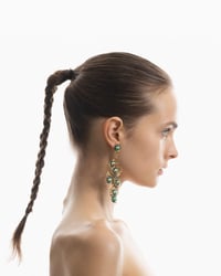 Image 5 of NUAGES MIROIR DÉCORÈ Earring - with Peacock Green Sea Shell Stones