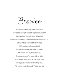 Image 1 of Personalised rhyme bridesmaid proposal 