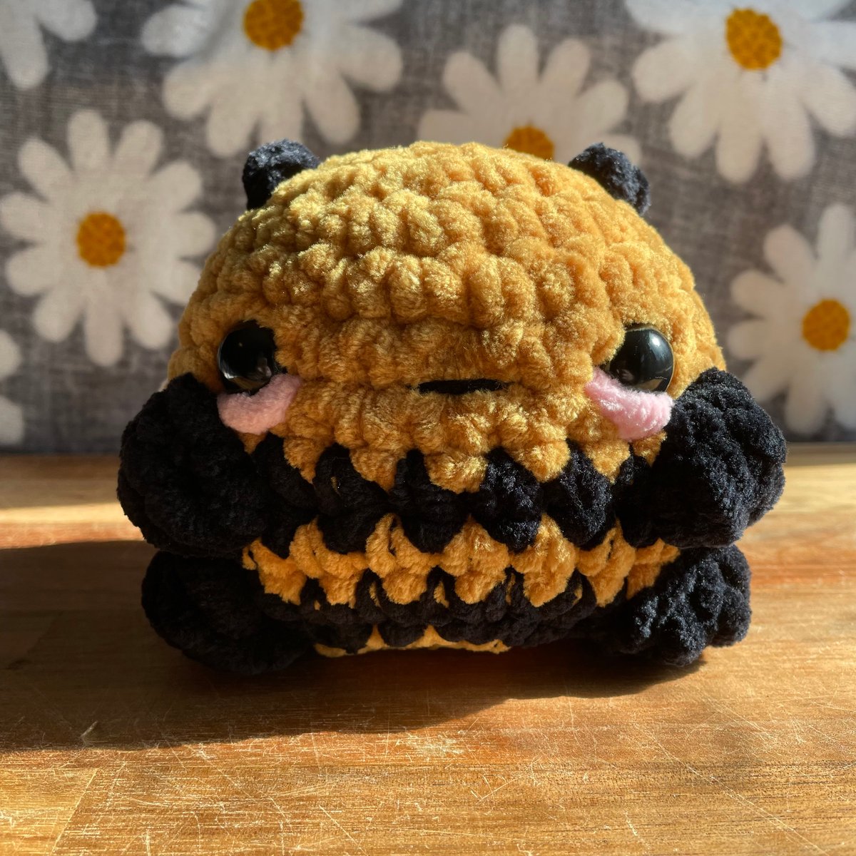 Image of Handmade Crochet Sitting Bee Plush