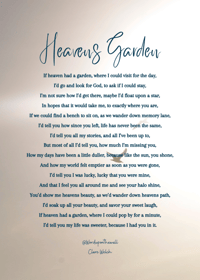 Image 1 of Heavens garden poem print / card