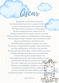 Image 1 of My baby poem print 