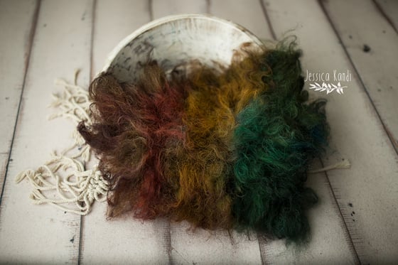 Image of Painted Rainbow hand felted fur D