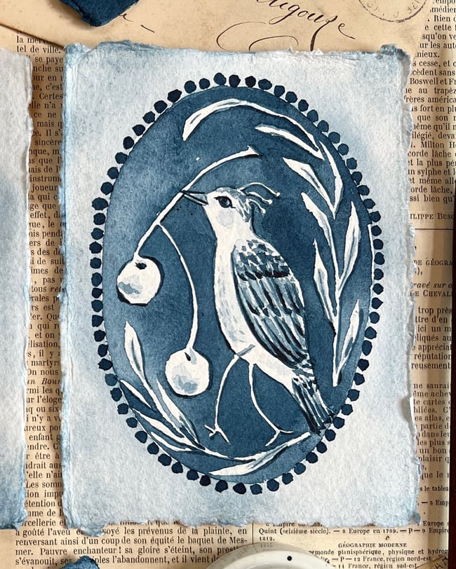 oval framed cherries