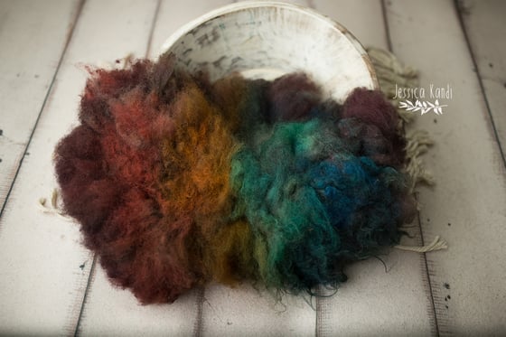 Image of Painted Rainbow hand felted fur G