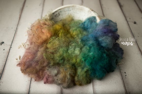 Image of Painted Rainbow hand felted fur I