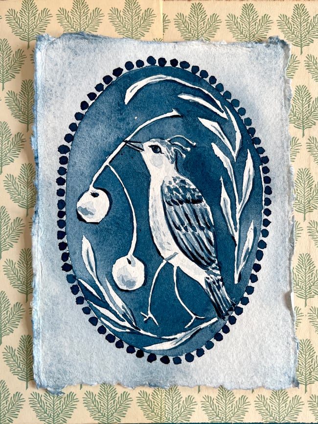 oval framed cherries