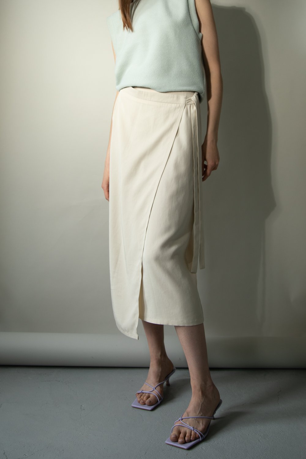 Image of Palette Beige Tencel Skirt