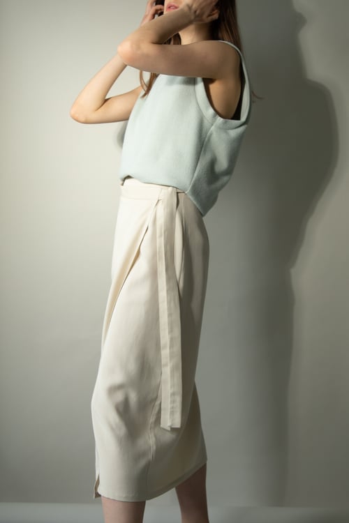 Image of Palette Beige Tencel Skirt