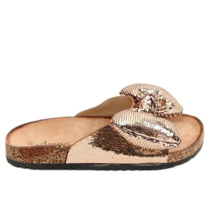 Womens Wide Fit Champagne Bow Sandals