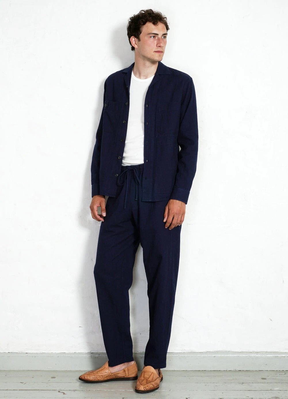 Hansen Garments SAM | Casual Over Shirt | waffle indigo