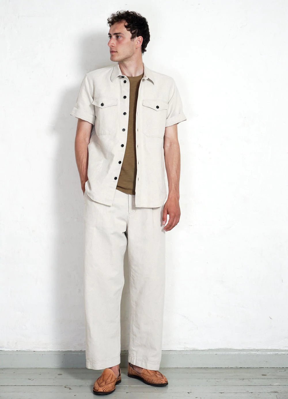 Hansen Garments BOBBY | Super Wide Pleated Trousers | flax nature