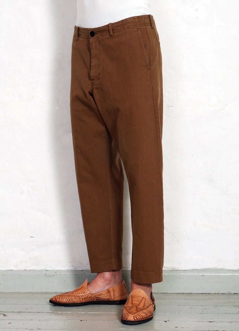 Hansen Garments TRYGVE | Wide Cut Cropped Trousers | terra
