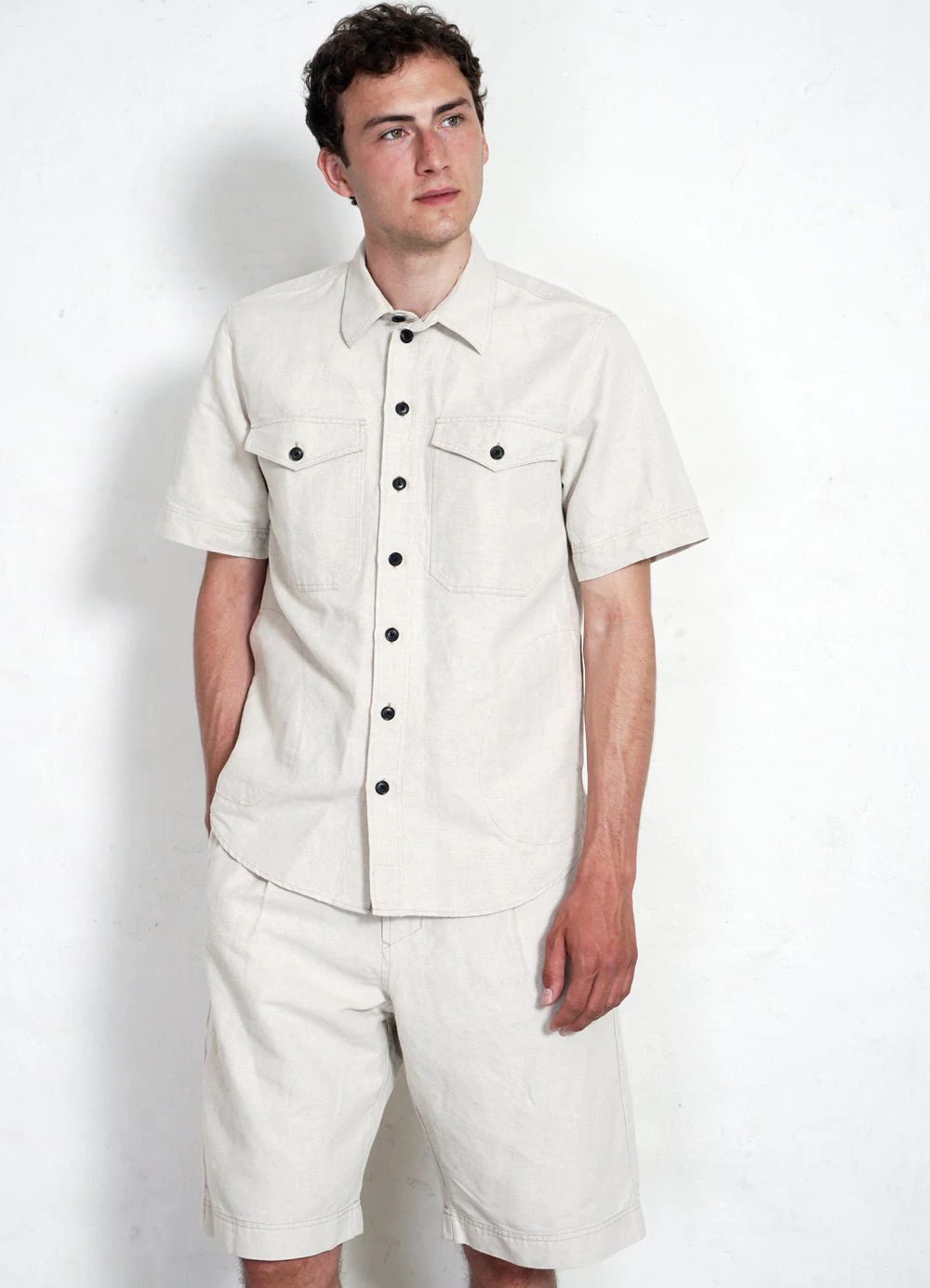 Hansen Garments ROBIN | Super Wide Pleated Shorts | flax nature