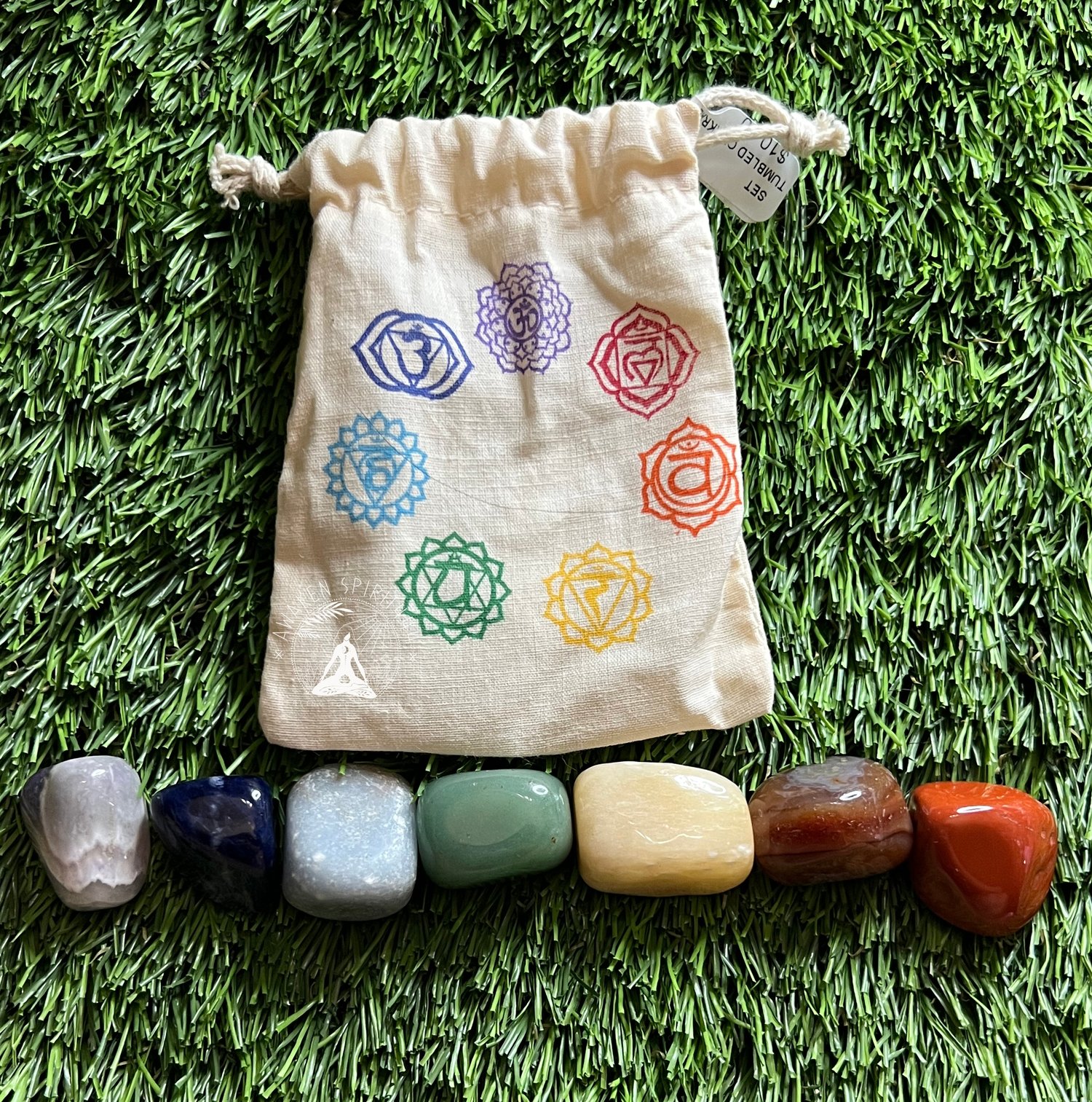 Image of 7chakra tumbles with pouch 