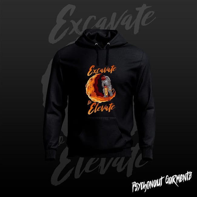 EXCAVATE TO ELEVATE-BLACK HOODIE