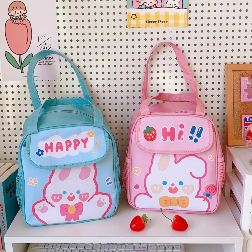 Image of Kawaii Pastel Bunny Insulated Lunch Bag